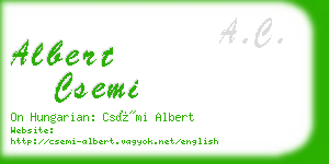 albert csemi business card